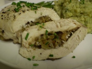 Fig, Blue Cheese, and Walnut Stuffed Chicken