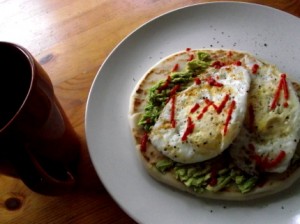 Spicy Egg & Naan Breakfast with Avocado