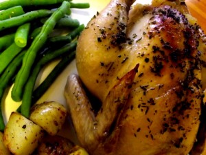 Cornish Game Hens (or Chicken) With Bacon, Apple, & Rosemary Stuffing