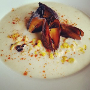 Smoked Mussel & Grilled Corn Chowder